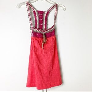 Free People coral comb sleeveless top